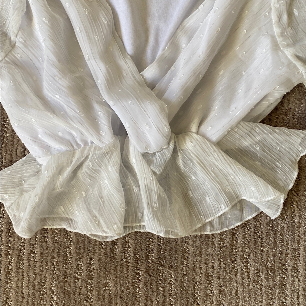 Nasty Gal White Sheer Cropped Blouse - Picture 5 of 12